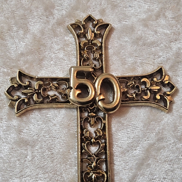 Prayer Bracelet 7.5 in & 50 year Anniversary Gold Tone Cross Book Mark - Picture 4 of 8